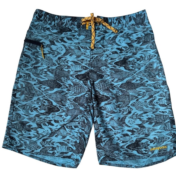 Patagonia Other - Patagonia Men's Shorts | Sz 32 | Aqua Fish Pattern Board | Blue